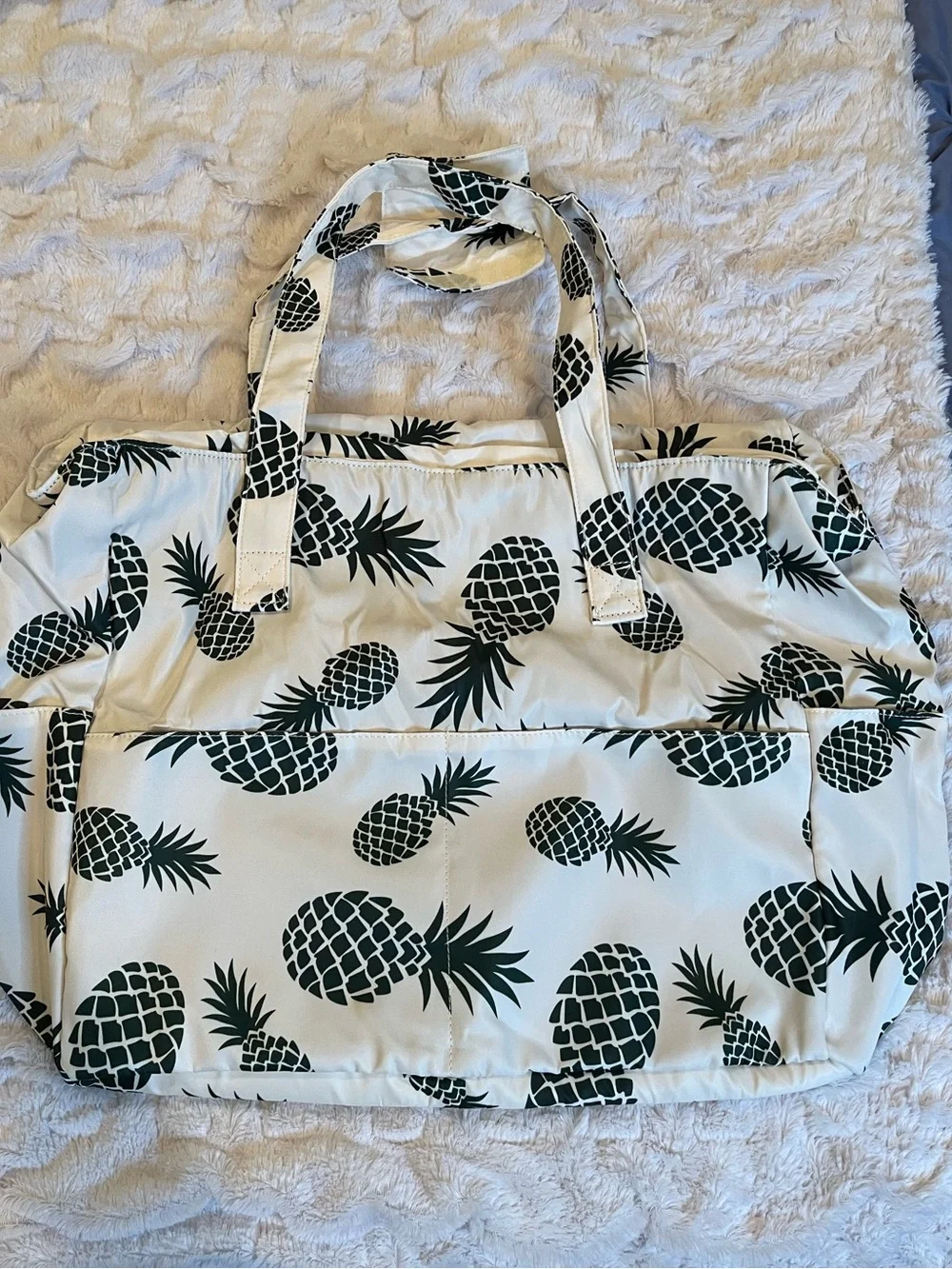 Pineapple‎ Print Large Weekender Tote Travel Duffel Bag, Beach Bag